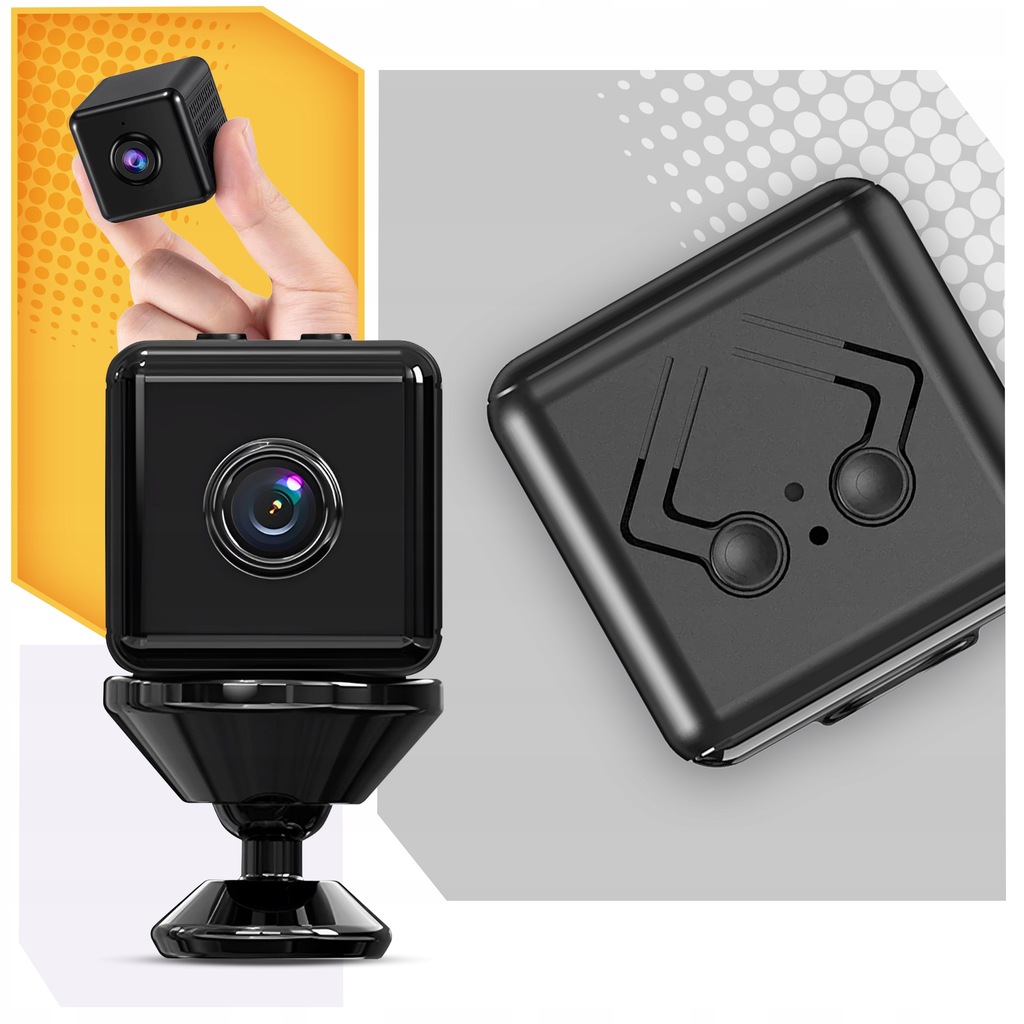 Mini kamera szpiegowska SMART detekcja ukryta kamerka Mała WIFI 4K +Uchwyt Model KAMERA WI-FI Z TRYBEM NOCNYM + PODSTAWKA 4k